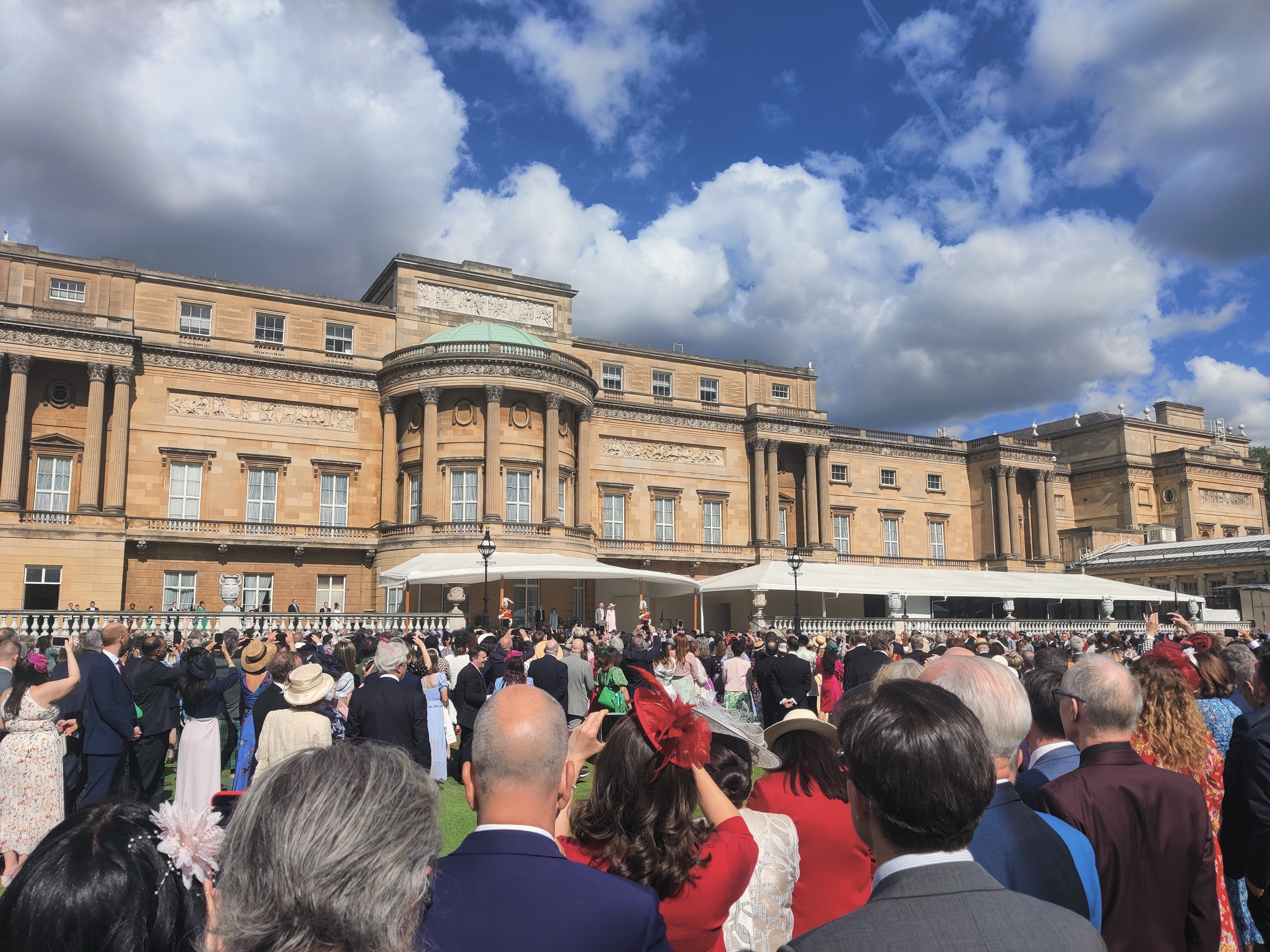 The lucky guests catch sight of King Charles, Queen Camilla and Andrew Duke of Edinburgh