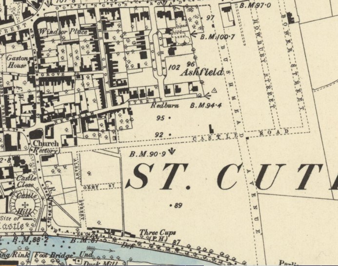 St Cuthbert’s parish OS map surveyed 1881/2, published 1884